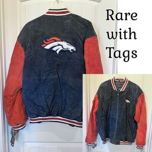 NWT Rare Vintage NFL Denver Broncos Leather Bomber Jacket XXL Year of the Horse